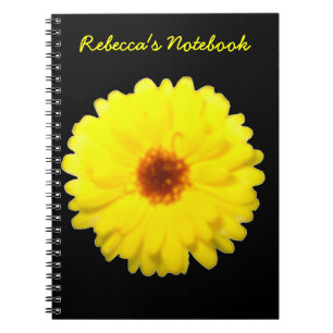 Fluorescent Yellow Marigold Customizable Notebook
