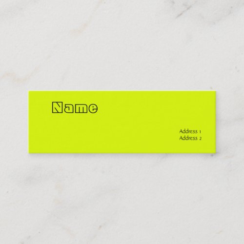 fluorescent yellow business card template