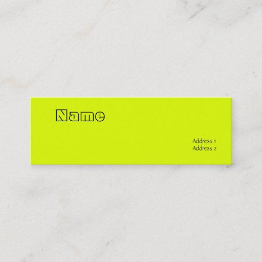 Customizable fluorescent yellow business card template