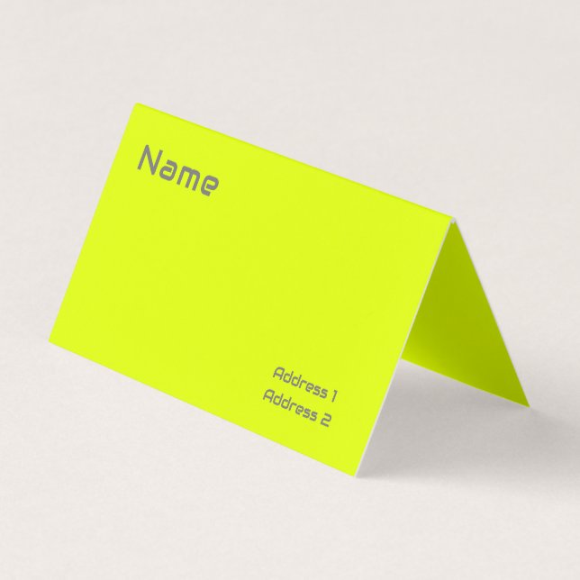 fluorescent yellow  modern business card (Front)