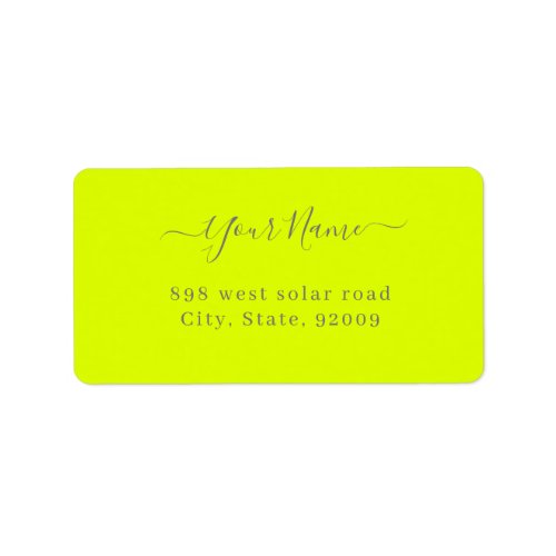  fluorescent yellow  _ personalized label