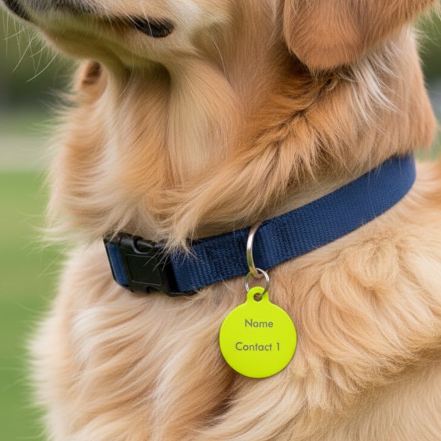 fluorescent yellow -personalized  pet ID tag (Creator Uploaded)