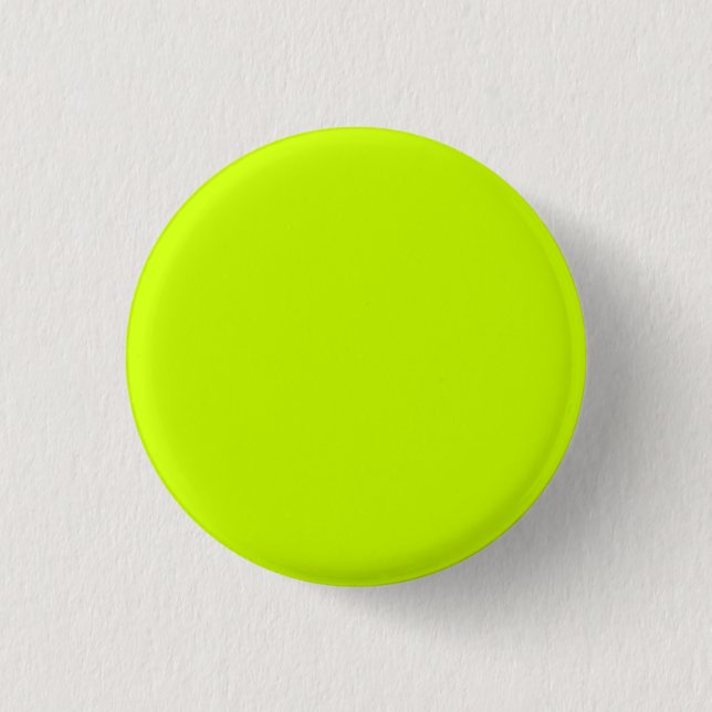 Fluorescent Yellow Simple Single Color Pinback Button (Front)