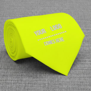 fluorescent  yellow solid color - add logo neck tie
