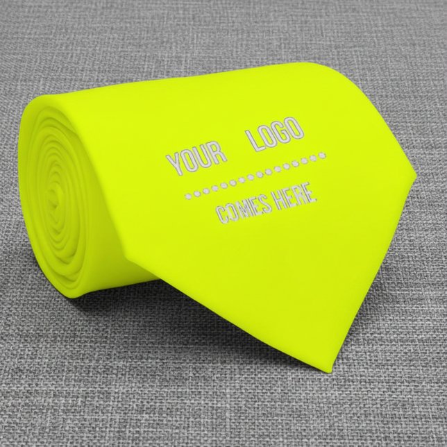 fluorescent  yellow solid color - add logo neck tie (Creator Uploaded)