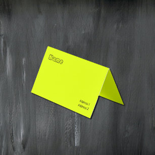 fluorescent yellow solid color business card