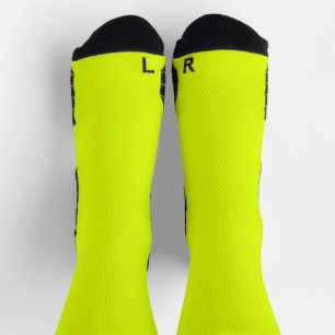 fluorescent yellow solid color socks