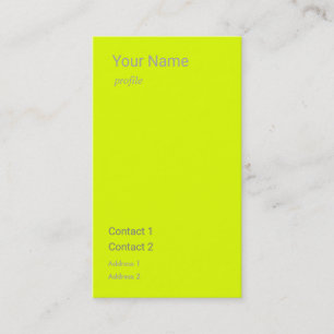 fluorescent yellow vertical business card