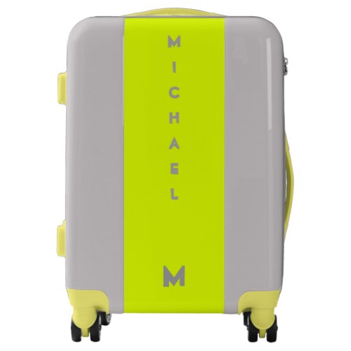 fluorescent yellow _ your name luggage