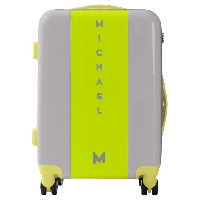 fluorescent yellow - your name luggage (Front)
