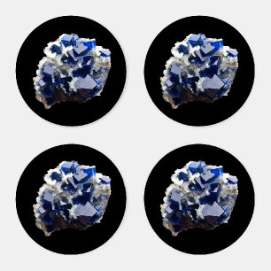 Fluorite Crystal & Flake Calcite 4 Coaster Set