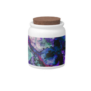 Fluorite Crystal Geode Marble Abstract Candy Jar