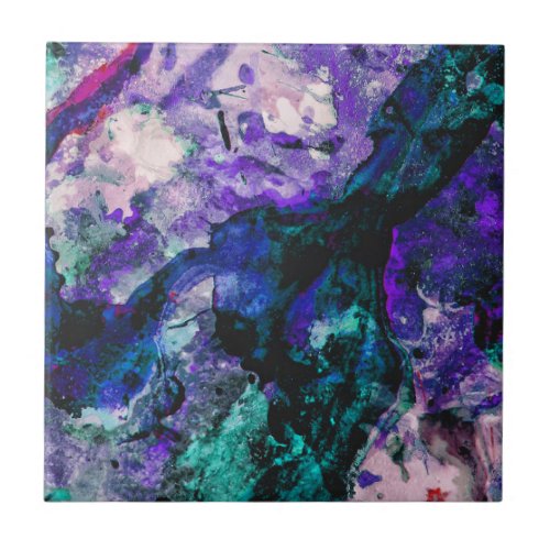 Fluorite Crystal Geode Marble Abstract Ceramic Tile