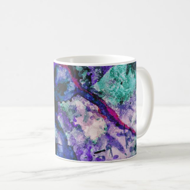 Fluorite Crystal Geode Marble Abstract Coffee Mug (Front Right)