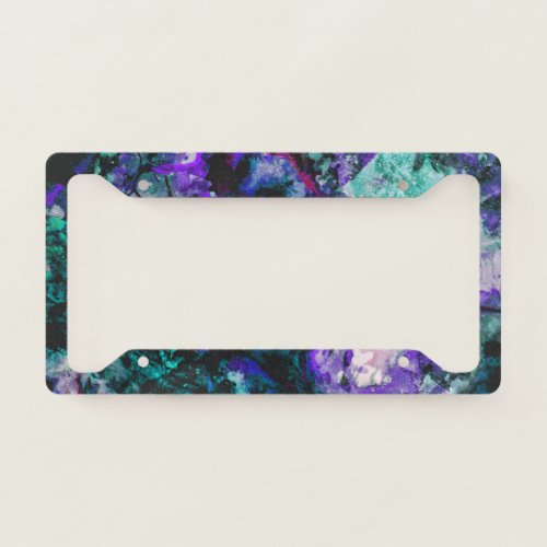 Fluorite Crystal Geode Marble Abstract License Plate Frame