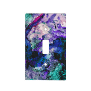 Fluorite Crystal Geode Marble Abstract Light Switch Cover