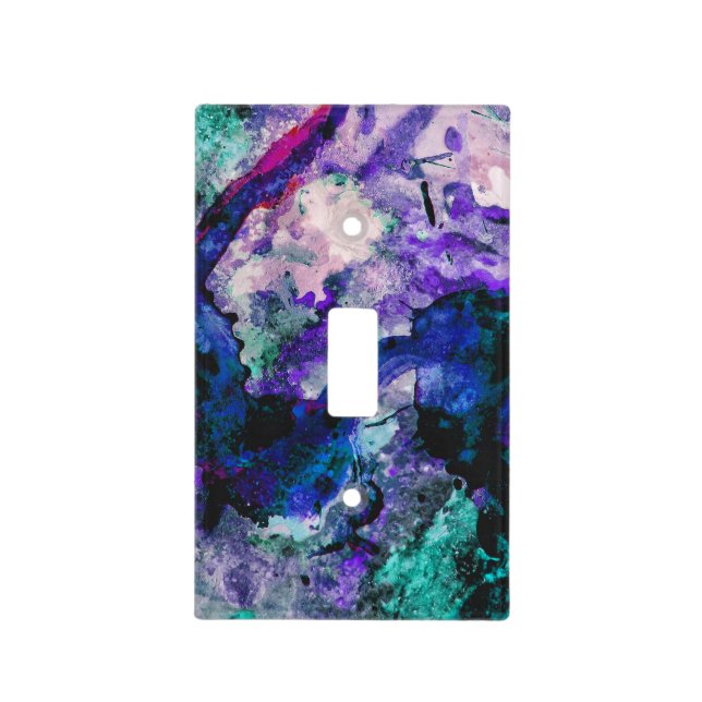 Fluorite Crystal Geode Marble Abstract Light Switch Cover (Front)