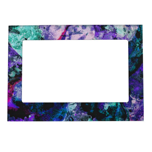 Fluorite Crystal Geode Marble Abstract Magnetic Frame (Front)