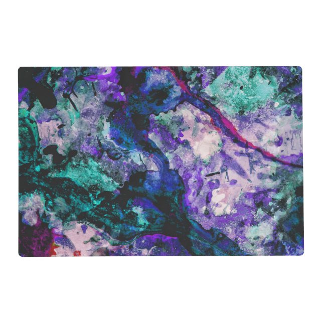 Fluorite Crystal Geode Marble Abstract Placemat (Front)