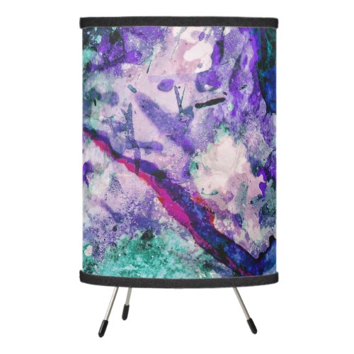 Fluorite Crystal Geode Marble Abstract Tripod Lamp