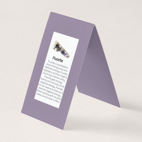 Fluorite Crystal Meaning Jewelry Display Gemstone  Business Card
