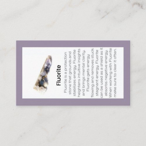 Fluorite Crystal Meaning Jewelry Display Gemstone Business Card