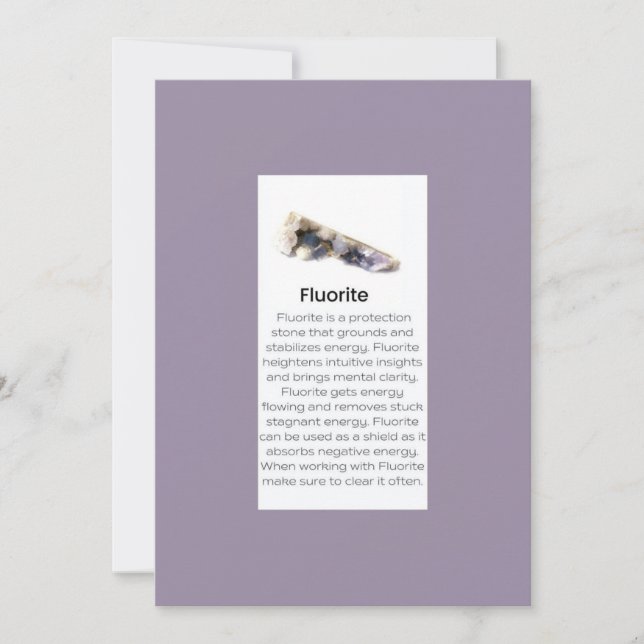 Fluorite Crystal Meaning Jewelry Display Gemstone  Holiday Card (Front)