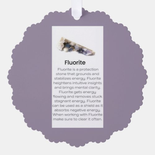 Fluorite Crystal Meaning Jewelry Gemstone gift tag Ornament Card