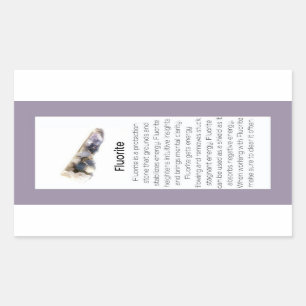 Fluorite Crystal Meaning Jewelry Gemstone Package  Rectangular Sticker