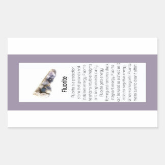 Fluorite Crystal Meaning Jewelry Gemstone Package Rectangular Sticker