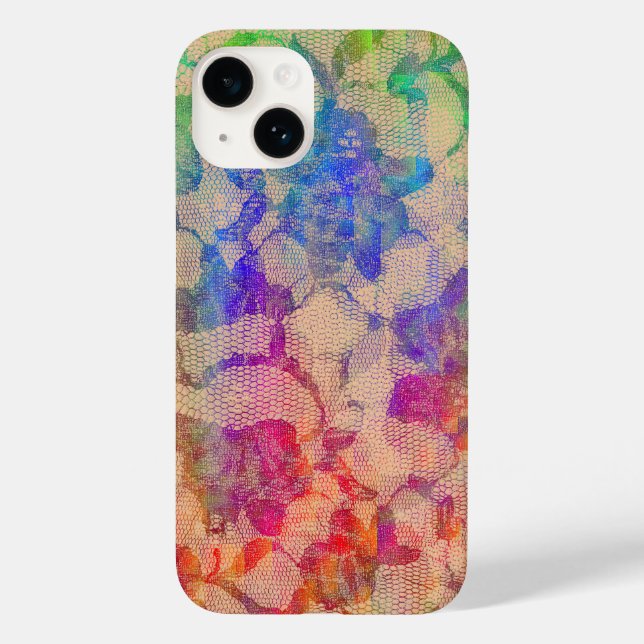 Fluoro Lace Roses Case-Mate iPhone Case (Back)
