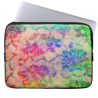 Fluoro Lace Roses Laptop Sleeve