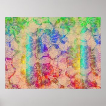 Fluoro Lace Roses Poster by LeFlange at Zazzle