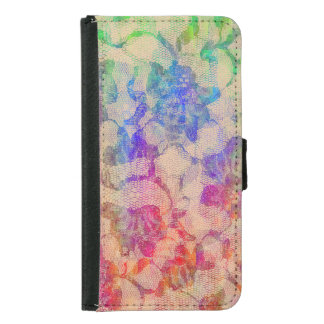 Fluoro Lace Roses Samsung Galaxy S5 Wallet Case