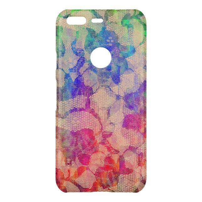 Fluoro Lace Roses Uncommon Google Pixel Case (Back)
