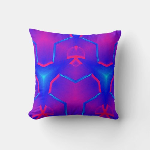  Fluoro Pink and Blue Pattern  Throw Pillow