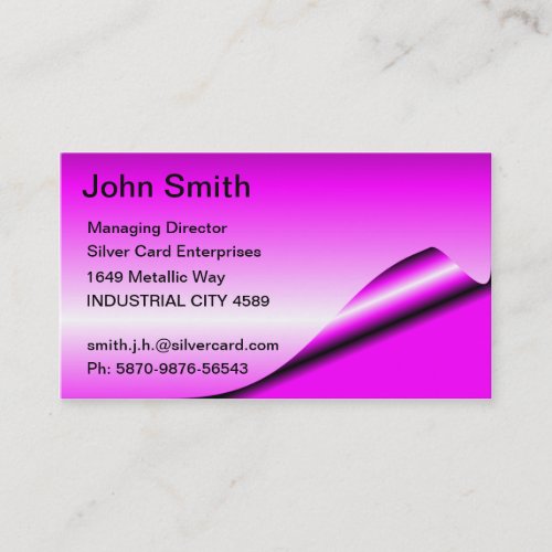 Fluoro Pink Foil Business Cards