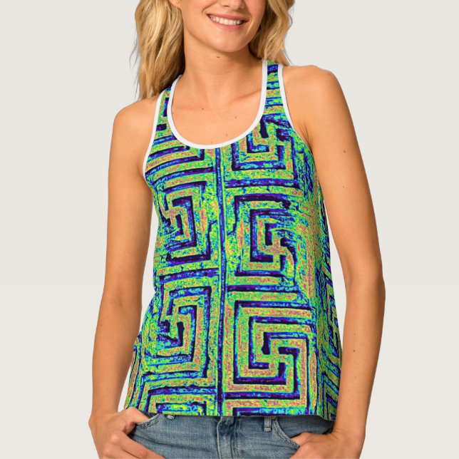 Fluro colored Roman sculpture Tank Top (Front)