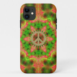 Fluro  Hexagon Gold Peace Sign iPhone 5 Case