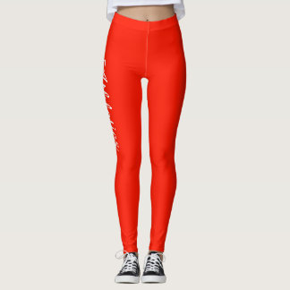 Fluro Red Personalization Leggings