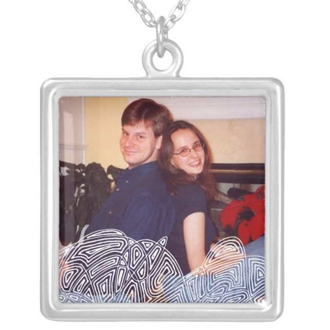 Flurry Photo Template Silver Plated Necklace (Front)