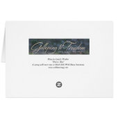 Flurry's Run - Galloping to Freedom Greting Card (Back Horizontal)