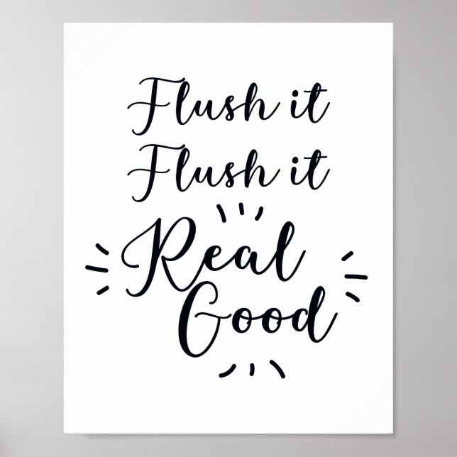 Flush it Flush it Bathroom Sign (Front)