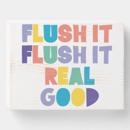 Flush It Fun Colorful Modern Bathroom Sign