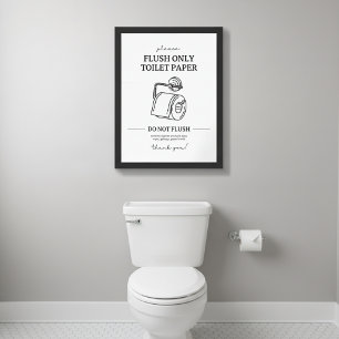 Flush Only Toilet Paper Sign