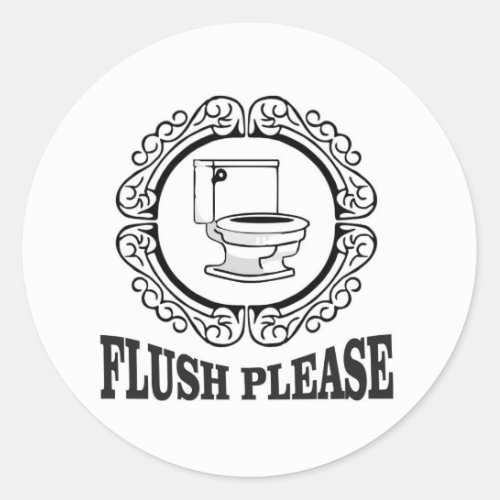 flush please sign round classic round sticker