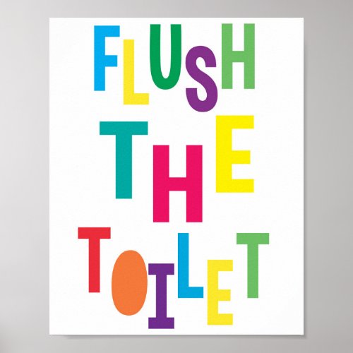 Flush the toilet Bathroom Kids Colorful Print