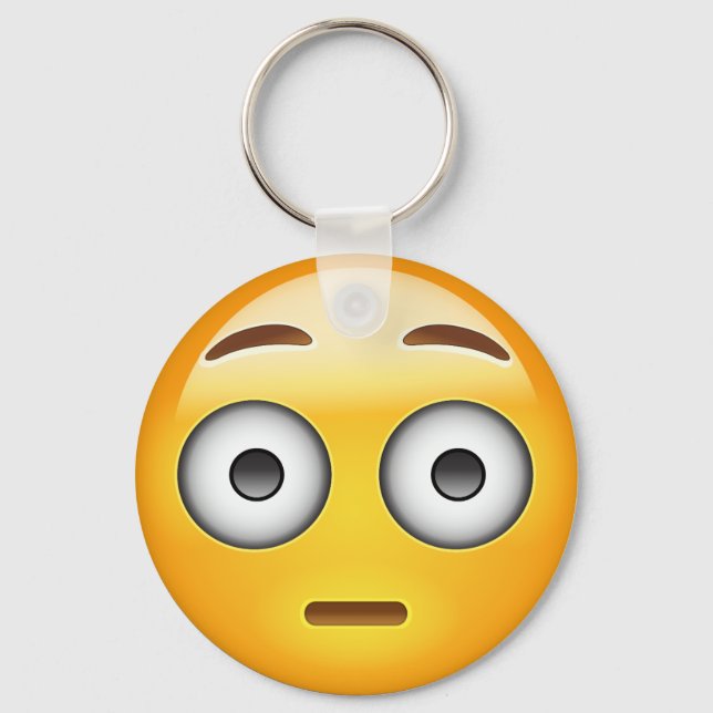 Flushed Face Emoji Keychain (Front)