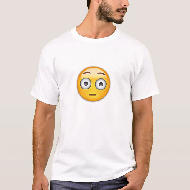 Flushed Face Emoji T-Shirt | Zazzle