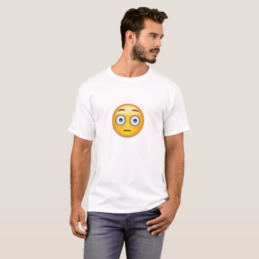 Flushed Face Emoji T-Shirt | Zazzle